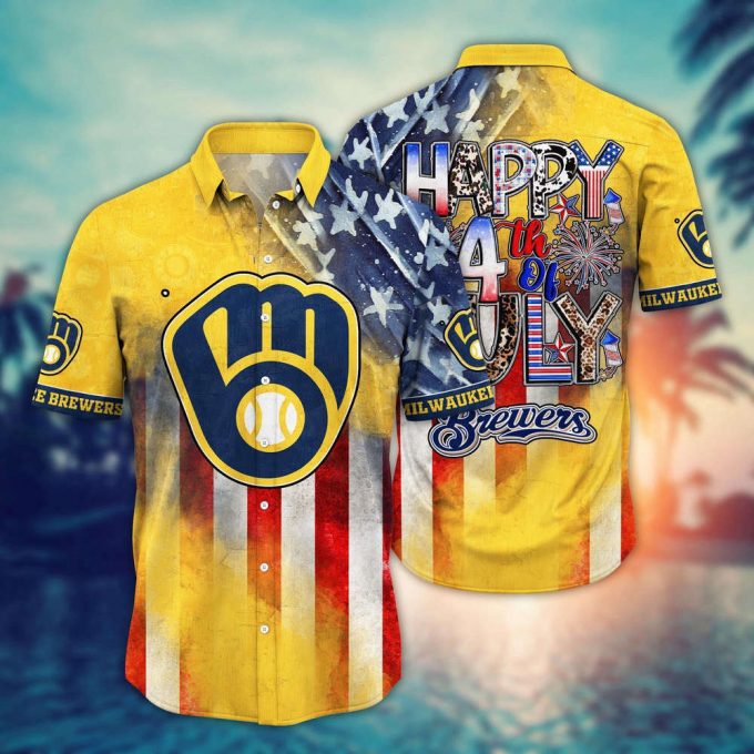 Mlb Milwaukee Brewers Hawaii Shirt Independence Day Trendy Hawaiian Tops For Cool Fans 2