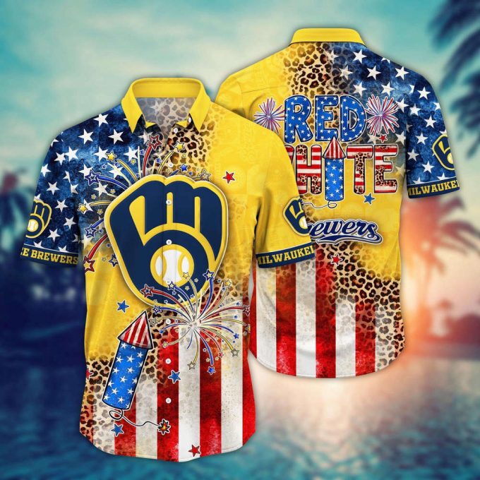 Mlb Milwaukee Brewers Hawaii Shirt Independence Day Vibrant Aloha For Cool Fans 2