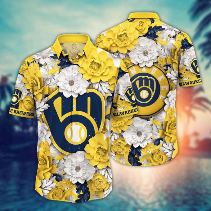 Mlb Milwaukee Brewers Hawaiian Shirt Aloha Spirit At Every Base For Sport Fan 2