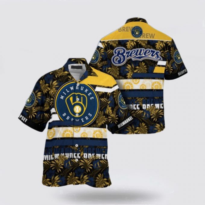 Mlb Milwaukee Brewers Hawaiian Shirt Immerse Yourself In The Sea Breeze With Exotic Outfits For Fans 2