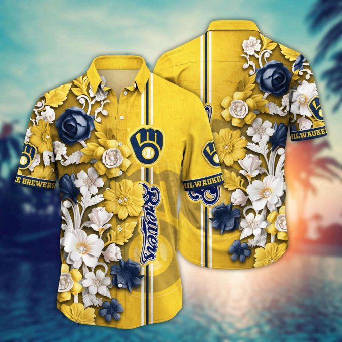 Mlb Milwaukee Brewers Hawaiian Shirt Mlb Luau League Looks For Sport Fan 2