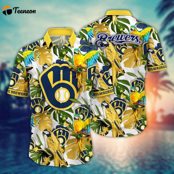 Mlb Milwaukee Brewers Hawaiian Shirt Victory In Bloom Gift For Fans 1