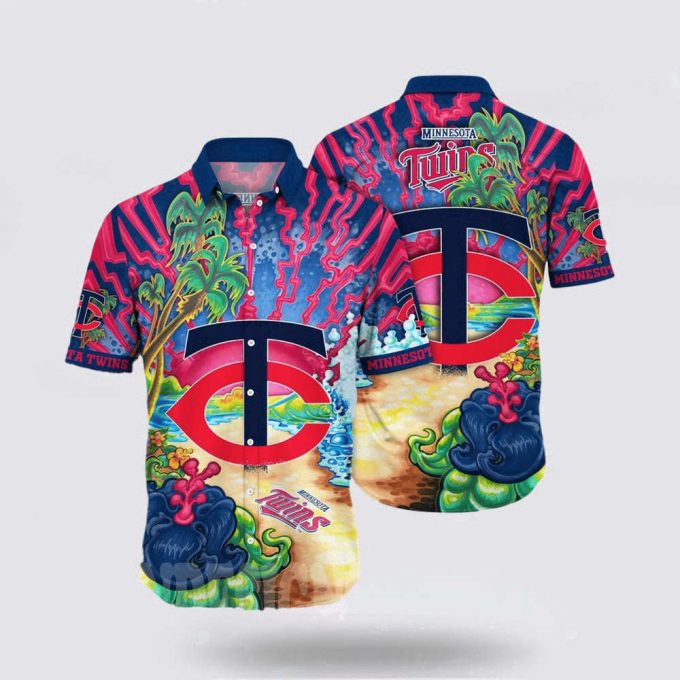 Mlb Minnesota Twins Hawaiian Shirt Surf In Style With Cool Beach Outfits For Fans 2