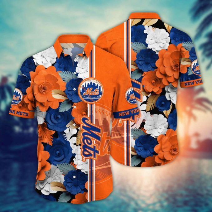 Mlb New York Mets Hawaiian Shirt Fashion Frenzy In Floral For Sport Fan