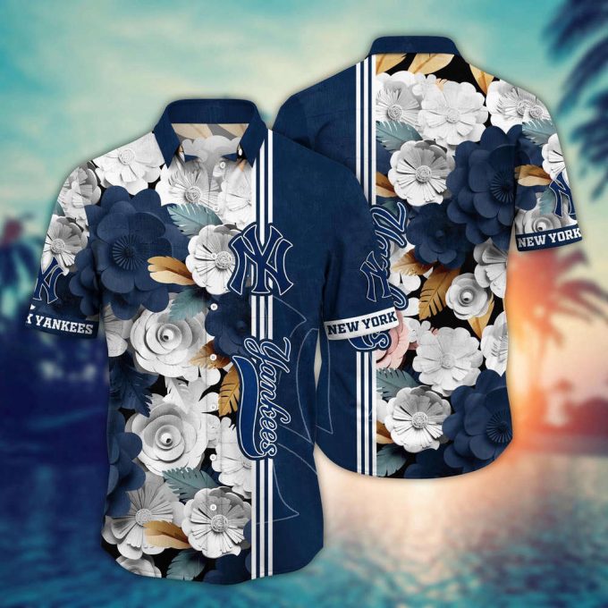 Mlb New York Yankees Hawaiian Shirt Fashion Frenzy In Floral For Sport Fan 2