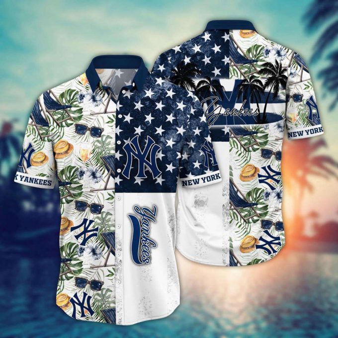 Mlb New York Yankees Hawaiian Shirt Flower Home Run Threads For Fans 2