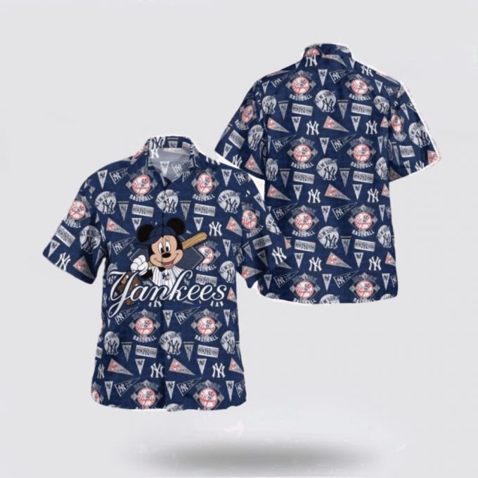 Mlb New York Yankees Hawaiian Shirt Surf In Style With Cool Beach Outfits For Fans 2