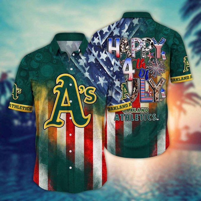 Mlb Oakland Athletics Hawaii Shirt Independence Day Trendy Hawaiian Tops For Cool Fans 2