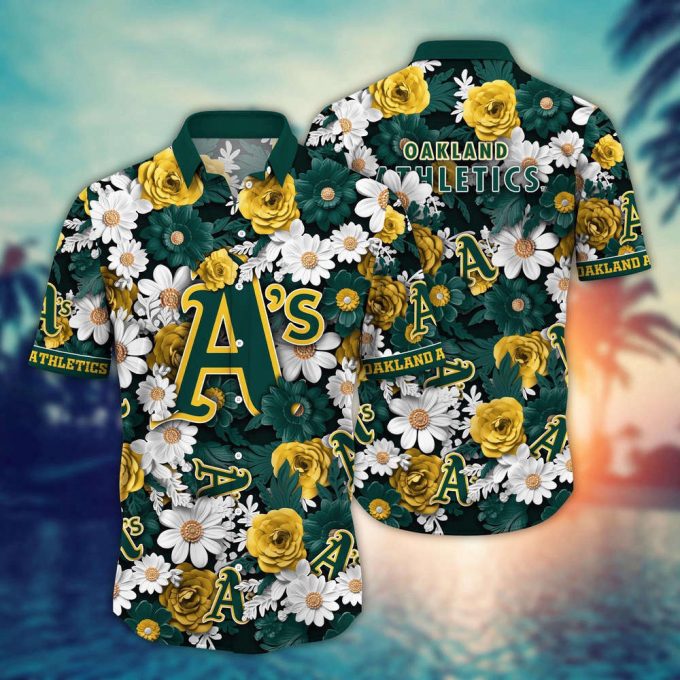 Mlb Oakland Athletics Hawaiian Shirt Flower Floral Fusion Fashion For Fans 2