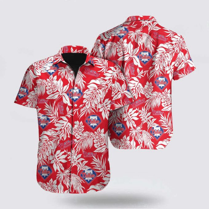 Mlb Philadelphia Phillies Hawaiian Shirt Leaf Pattern For Fan 2