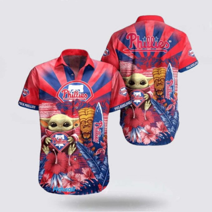 Mlb Philadelphia Phillies Hawaiian Shirt Surf In Style With Cool Beach Outfits For Fans 2