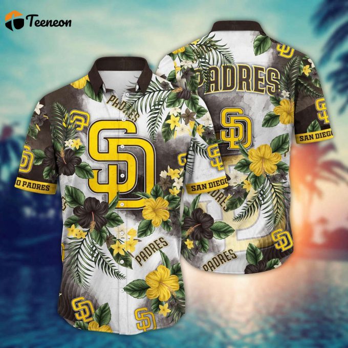 Mlb San Diego Padres Hawaiian Shirt Pitch Perfect Bloom Gift For Fans 1