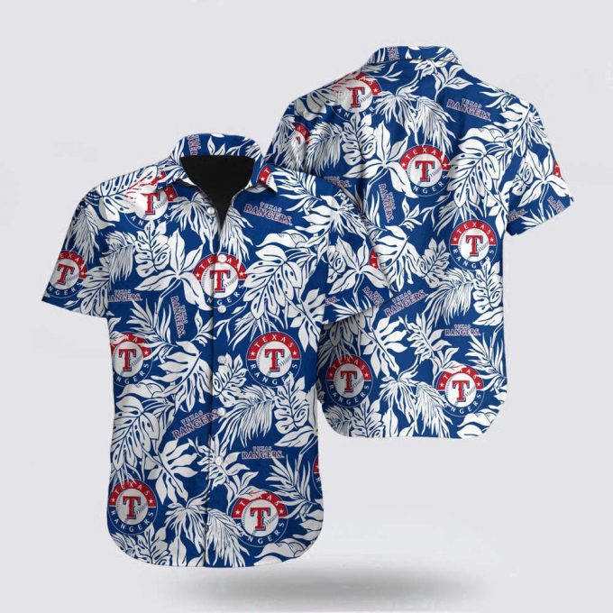 Mlb Texas Rangers Hawaiian Shirt Tropical Pattern For Fan Mlb 2