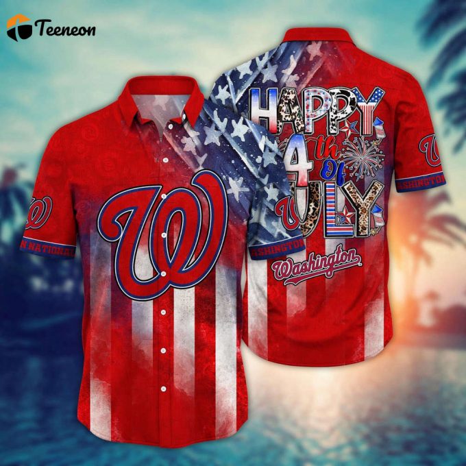 Mlb Washington Nationals Hawaii Shirt Independence Day Trendy Hawaiian Tops For Cool Fans 1