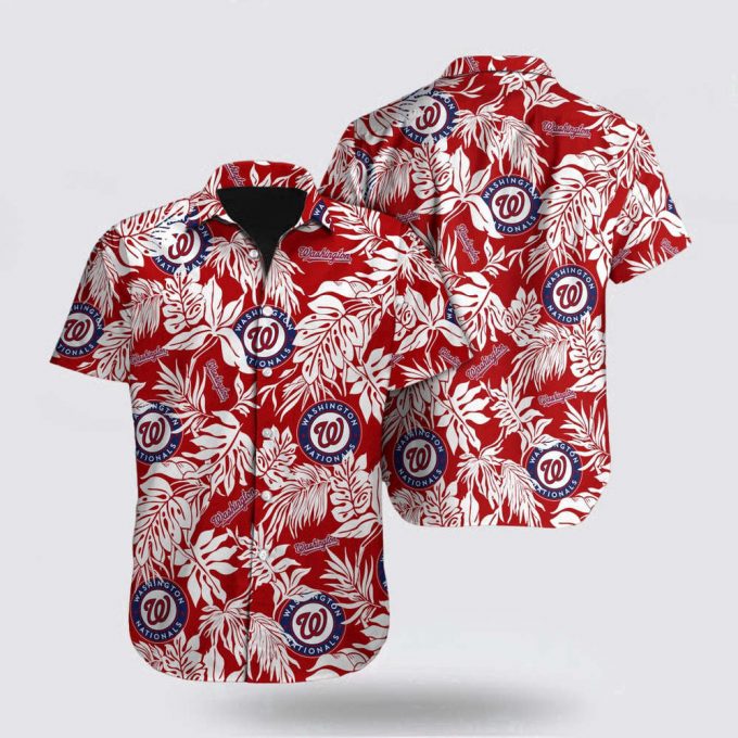 Mlb Washington Nationals Hawaiian Shirt Palm Leaf Pattern For Fan Mlb 2