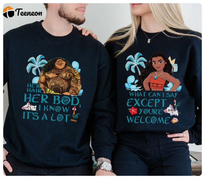 Moana And Maui Couples Shirt - His And Her Shirts For Disneyland And Wdw Magic Kingdom 1