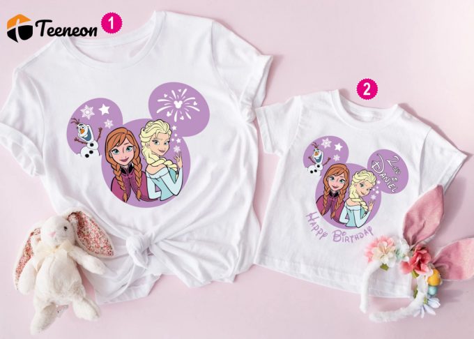 Mom &Amp;Amp; Daughter Princess Elsa Shirt: Frozen Birthday Girl Top 1