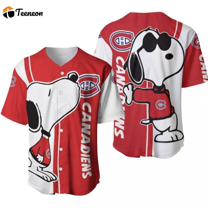 Montreal Canadiens Snoopy Lover Printed Baseball Jersey - Gift For Women Men 1