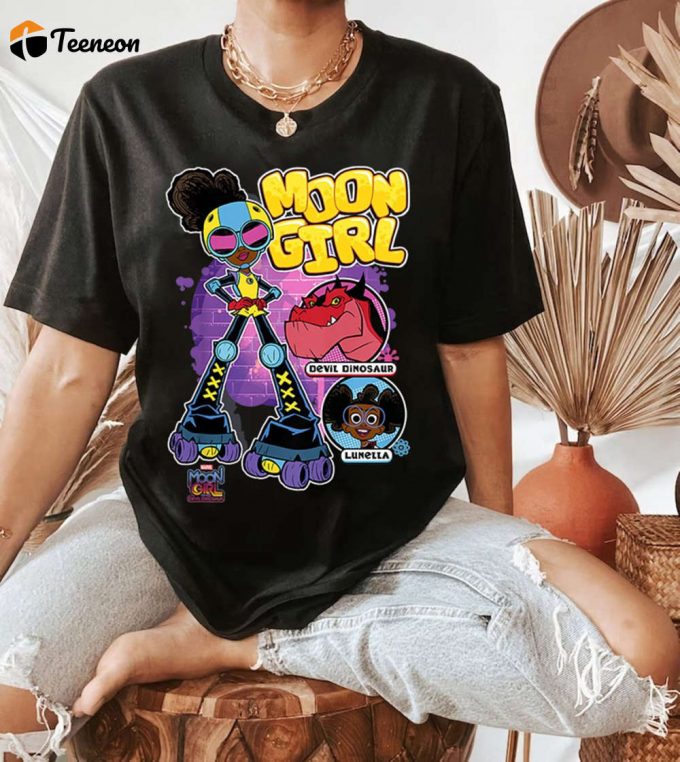 Moon Girl And Devil Dinosaur Shirt - Lunala Moon Girl Kid Shirt - Movie 2023 Shirt For Mcu Fans 1