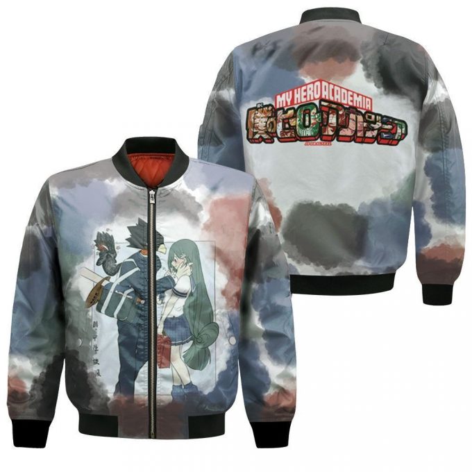 My Hero Academia Fumikage Tokoyami Love Tsuyu Asui Cute Couple Bomber Jacket - Gift For Men Women 2