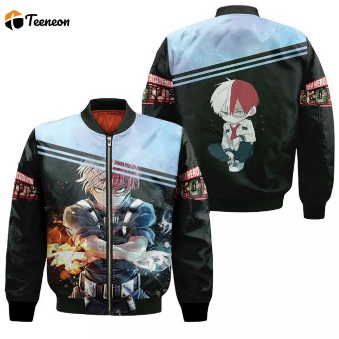 My Hero Academia Todoroki Shouto Fire Ice Together Power For Fan Bomber Jacket - Gift For Men Women 1