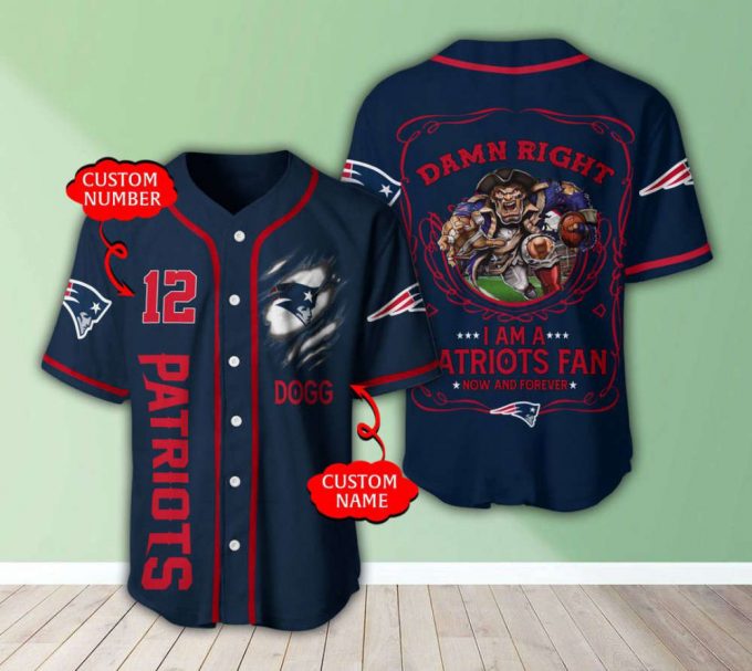 New England Patriots Personalized Baseball Jersey Gift For Men Dad 2