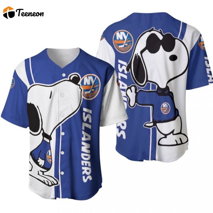 New York Islanders Snoopy Lover Printed Baseball Jersey - Gift For Women Men 1