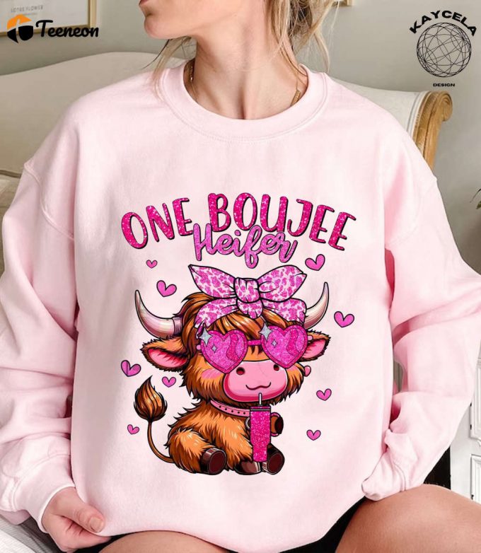 Boujee Heifer Valentine Shirt &Amp;Amp; Highland Cow Sweatshirt: Perfect Valentines Gift For Cow Lovers Western Country Love Sweater! 1