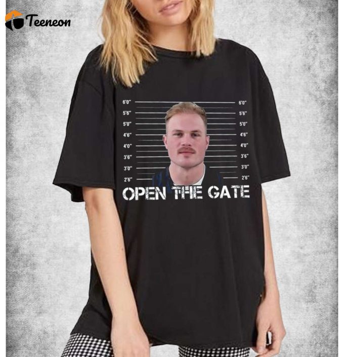 Trending Mugshot T-Shirt: Open The Gate Mugshot-Zach &Amp;Amp; Bryan Mugshot - Engaging &Amp;Amp; Stylish 1