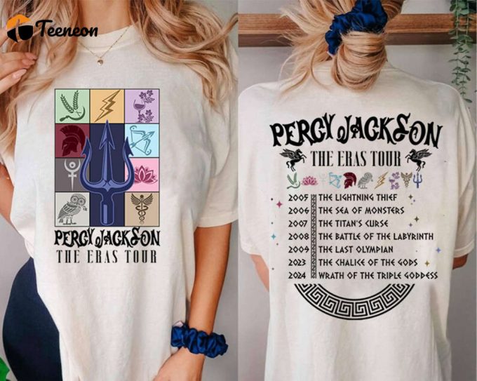 Percy Jackson Eras Tour 2 Side Shirt: Greek God Mythology Symbol Tshirt Camp Half Blood Chronicles Rick Riordan Bookish Shirts 1