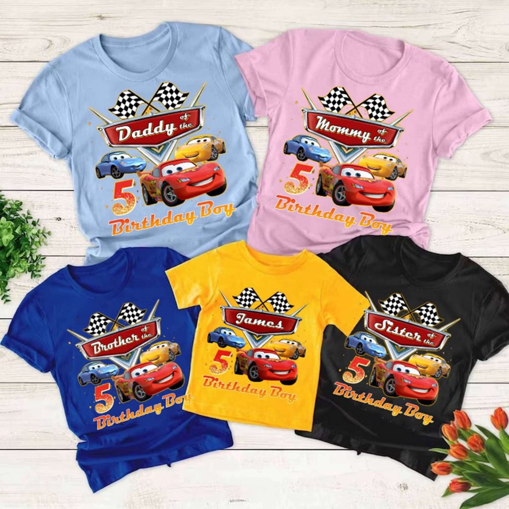 Cars Birthday Family Shirt Personalized Pixar Team Vacation Crew Shirt 2