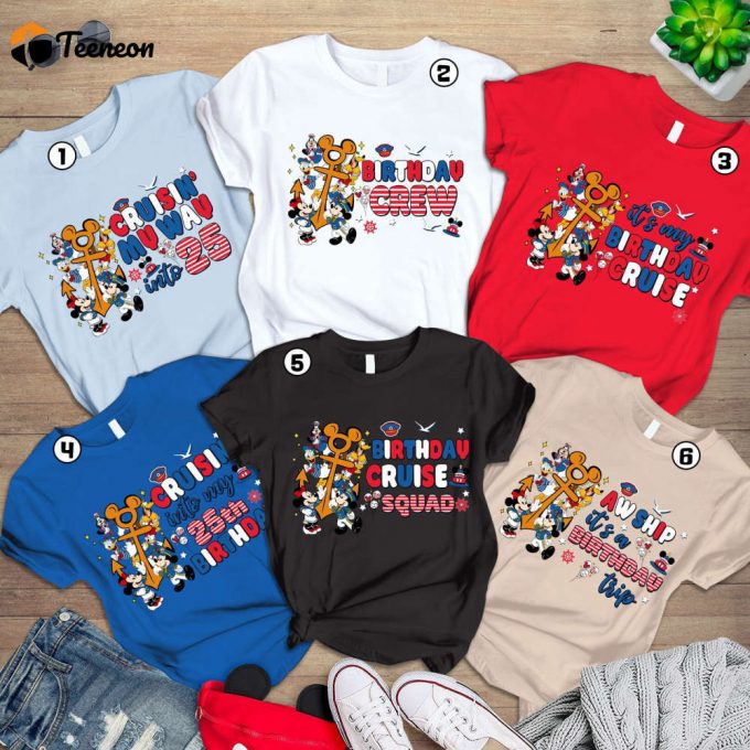 Disneyland Birthday Cruise Shirt Personalized Mickey &Amp;Amp; Friends Family Trip 2024 Birthday Boy Girl Squad 1