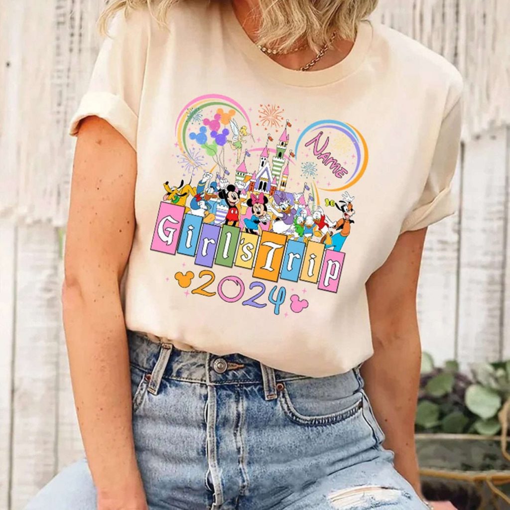 2024 Personalized Disneyland Mickey &Amp; Friends Girls Trip Shirt Bestie Matching Tee For Wdw Party 2