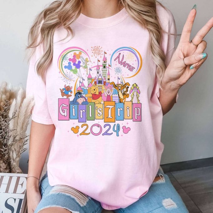 Disneyland Girls Trip 2024: Personalized Pooh &Amp; Friends Princess Castle Shirt - Best Friends Bestie Shirt 2