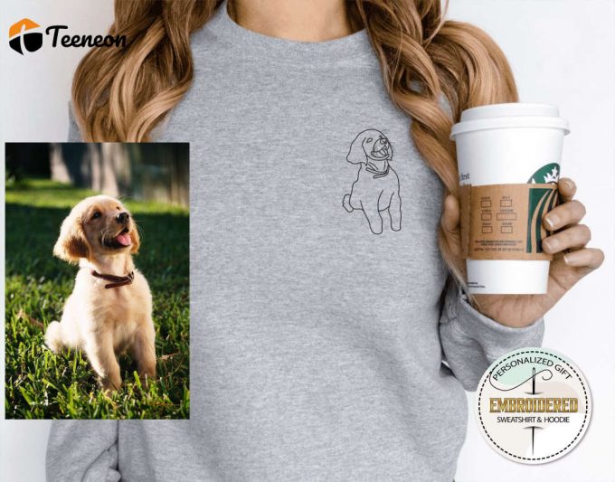 Custom Personalized Dog Photo Sweatshirt: Embroidered Hoodie &Amp;Amp; Gift For Dog Owner - Dog Person Sweatshirt With Unique Embroidery Design 1