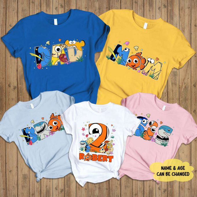 Custom Finding Nemo Birthday Shirt – Personalized &Amp; Matching Family Shirt 2