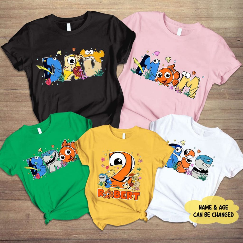 Custom Finding Nemo Birthday Shirt - Personalized Family Tee: Fun &Amp; Unique! 2