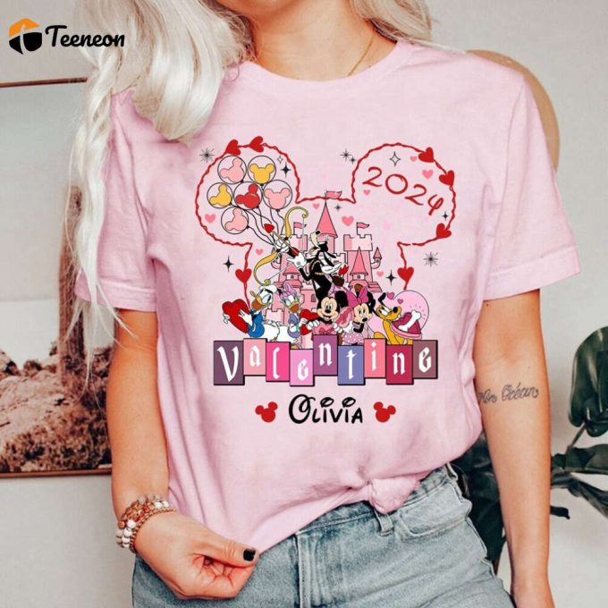 2024 Personalized Mickey &Amp;Amp; Friends Valentine Lover Shirt Couple Tee Magic Kingdom Valentine 1