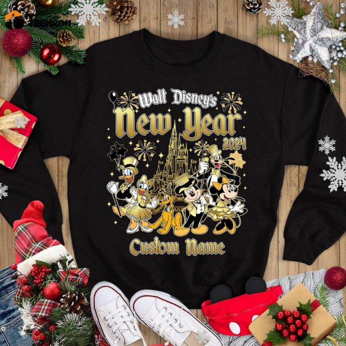 Mickey &Amp;Amp; Friends Happy New Year 2024 Shirt Family Vacation Disneyworld Trip Shirts 1