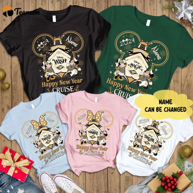 2024 Personalized Mickey &Amp;Amp; Friends New Year Cruise Shirts Disneyland Family &Amp;Amp; Group Matching 1