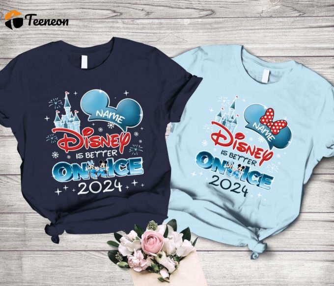 2024 Disneyland On Ice Family Vacation Shirts Personalized Mickey Minnie Walt Disneyworld 1