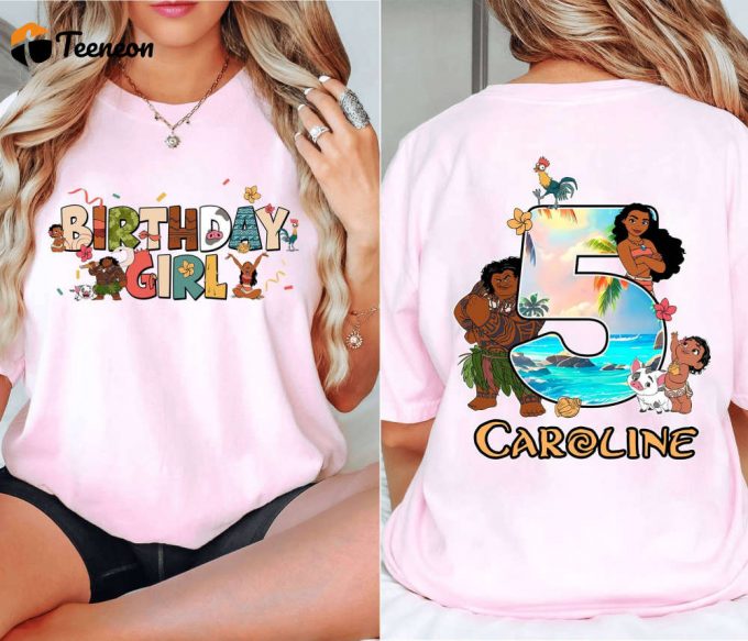 Custom Moana Birthday Shirt Set For Disneyland Trip – Personalized Hei Hei Pua Maui Tamatoa – Perfect For Birthday Parties! 1