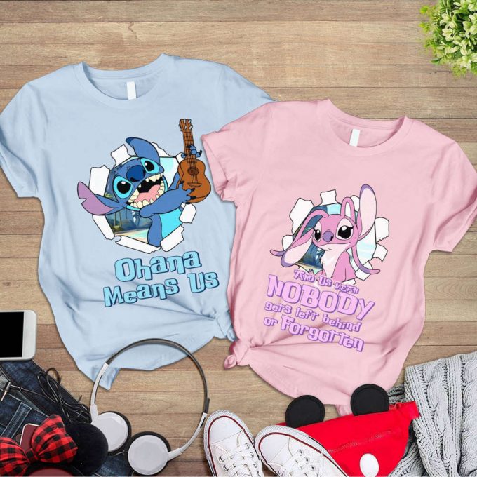 Custom Stitch Angel Valentine Shirts - Couple Honeymoon Disneyland Anniversary 2