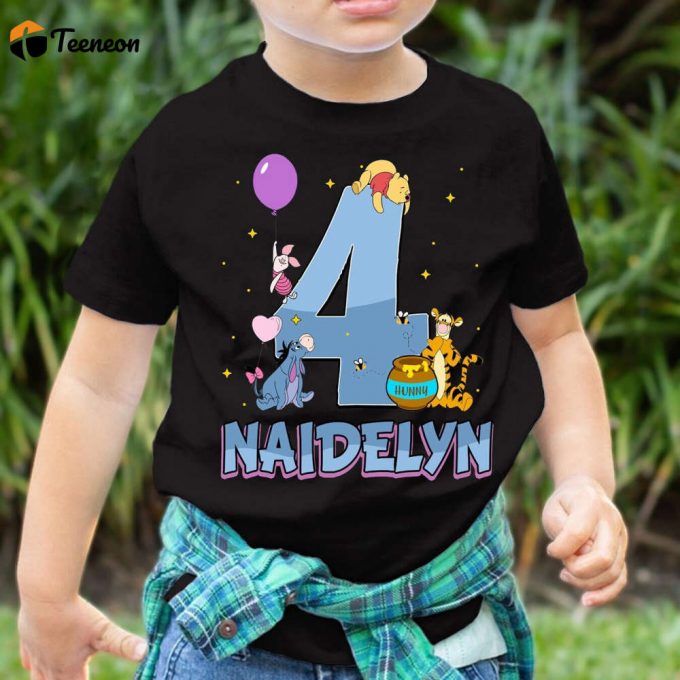 Custom Winnie The Pooh Family Matching Birthday Shirt - Personalized Party Attire For Pooh Birthday Girl Or Boy 1