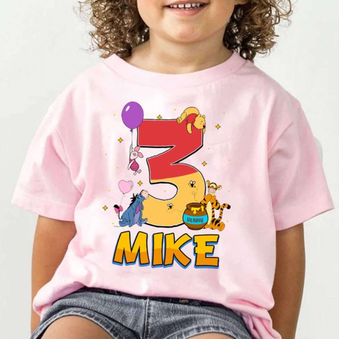 Personalized Winnie The Pooh Birthday Shirt For Family Matching Party Boy Girl Shop Now! 2