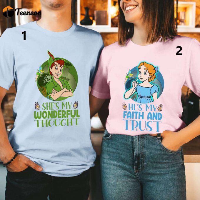 Peter Pan And Wendy Couple Shirts: Neverland Honeymoon &Amp;Amp; Disneyland Valentine Shirts 1