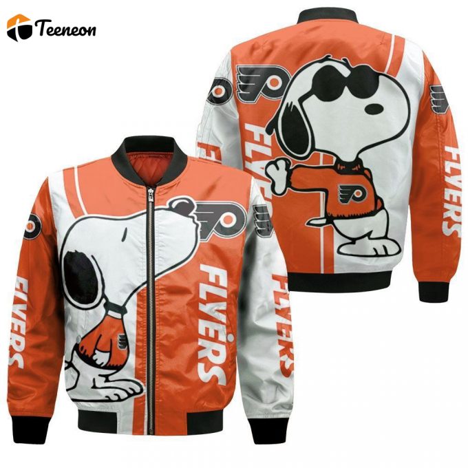 Philadelphia Flyers Snoopy Lover Bomber Jacket - Gift For Men Women 1