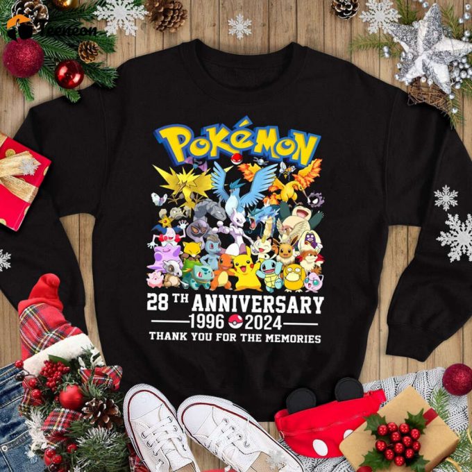 Pikachu 28Th Anniversary Shirt Thank You For The Memories Gotta Catch Them All! 1