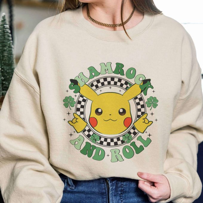 Pikachu Shamrock And Roll Shirt - St Patrick S Day Lucky Shamrock Game Design 2