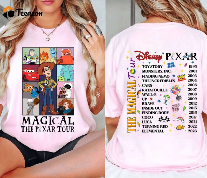 Explore Pixar Era With Disneyland Magical Tour Shirt: Pixar Characters Up Movie &Amp;Amp; Toy Story - Perfect For The Whole Family! 1